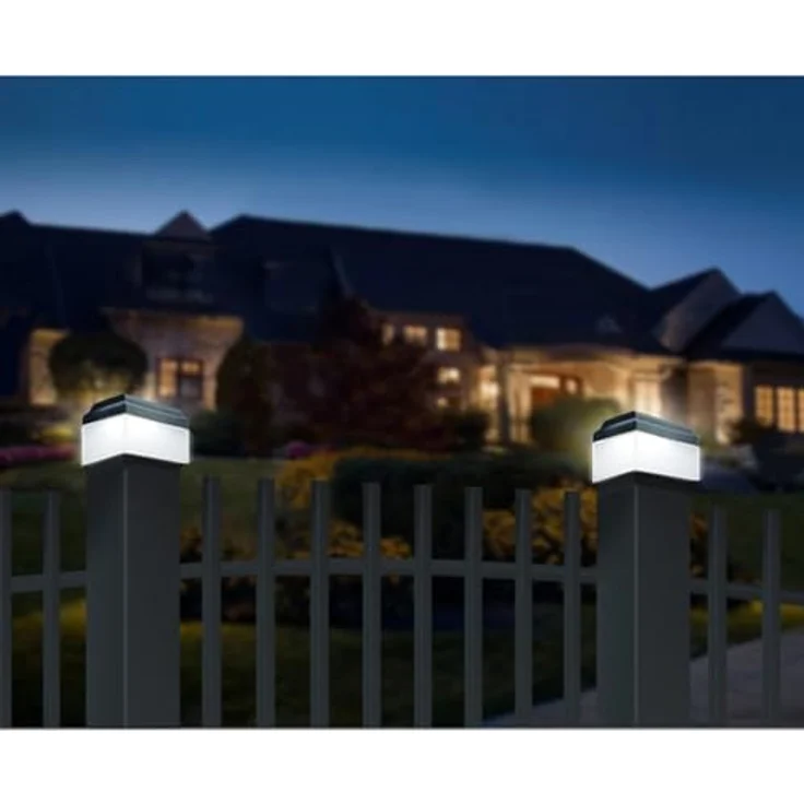 GreenBlue LED Gartenleuchte Solarmastleuchte für Zaun Outdoor geeignet, LED fest integriert, Warmweiß, solarbetriebene LED Gartenlampe für Garten und Zaun wetterfest – Bild 5