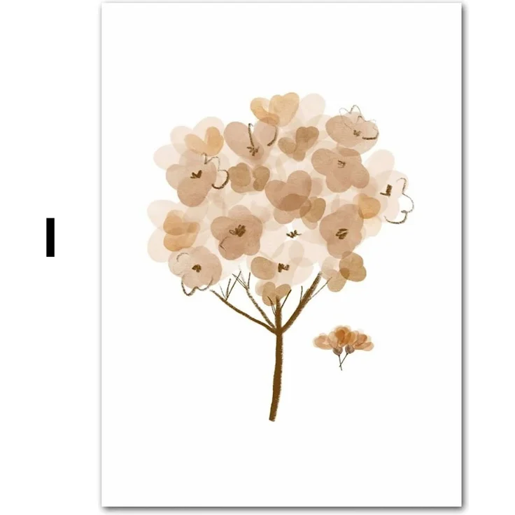 Poster Kinder süße Tiere im Boho Stil Bär Reh Regenbogen Vogel und Blume als Deko Print ohne Rahmen - I / 40x 60 cm