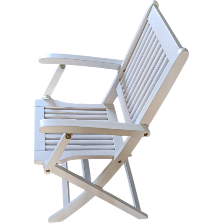 Sedex Gartenset Linus 3-teilig Eukalyptusholz FSC® Sedex weiß gewischt mit Klapptisch und 2 Klappstühlen – Bild 3