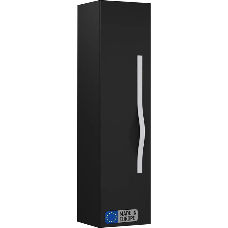 BADEDU FILS Hochschrank 33 cm breit, Schwarz, Griff Silber – Bild 1