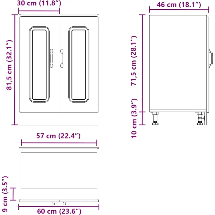 vidaXL Spülenunterschrank Kalmar Weiß 60x46x81,5 cm Holzwerkstoff 853437 – Bild 10