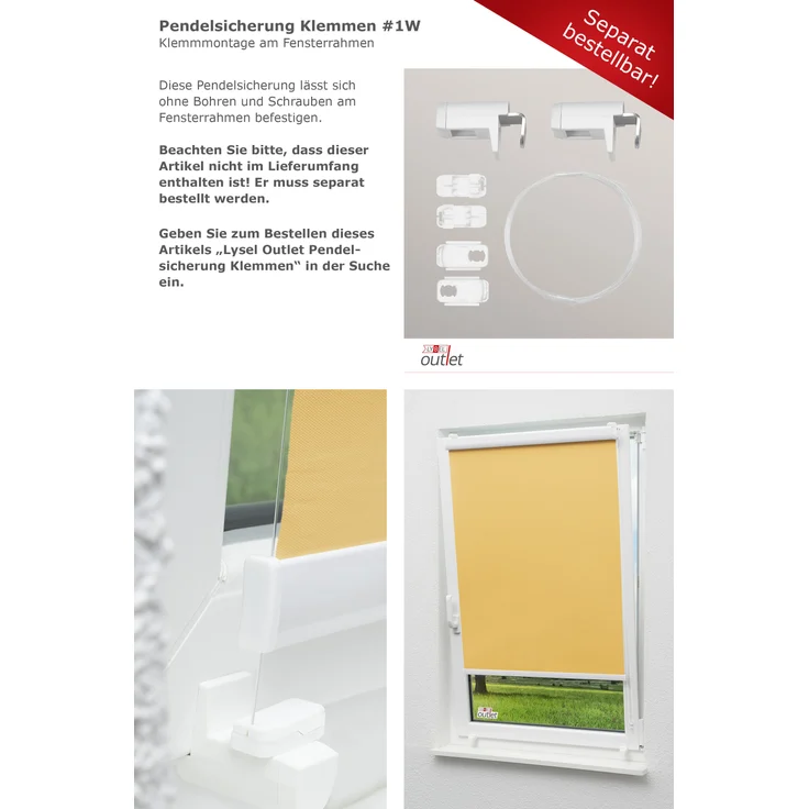 Lysel Outlet - Kassettenrollo abdunkelnd Aprikose, (B x H) 50cm x 175cm in orange/aprikose – Bild 7