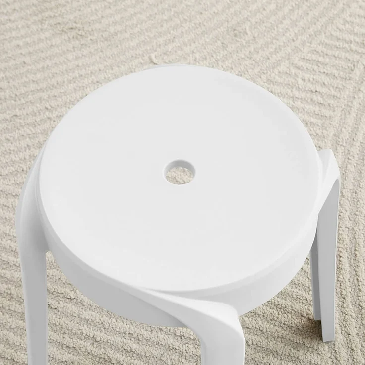 Home Deluxe Hocker NIVO - Weiß, Polypropylen, 33 x45 x33 cm – Bild 4