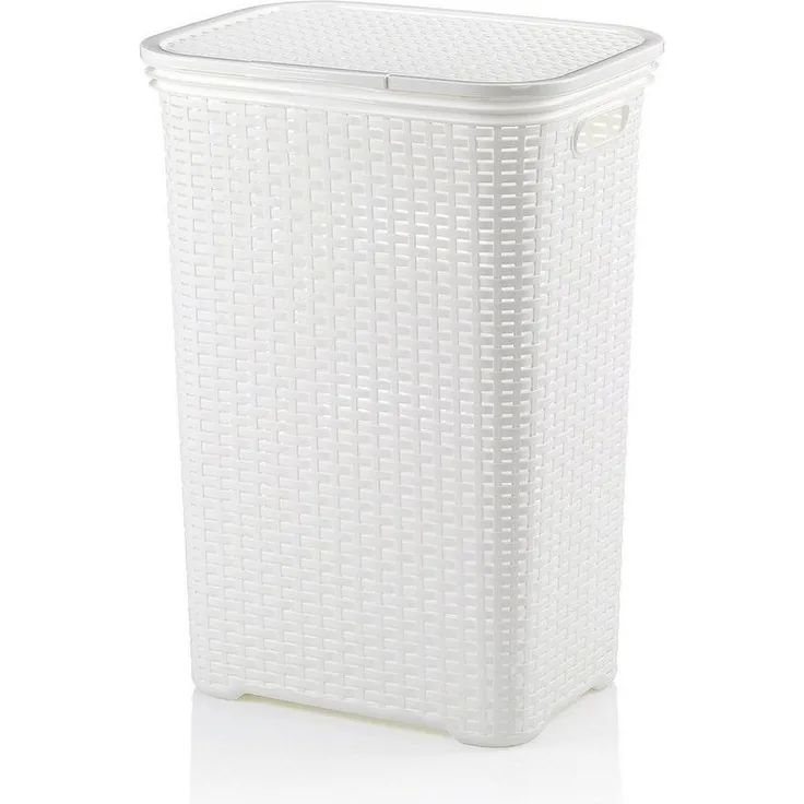 kela Wäschebox Brasilia, Klappdeckel, 60 L, Flecht-Look, flexibel einsetzbar, 2 Tragegriffe