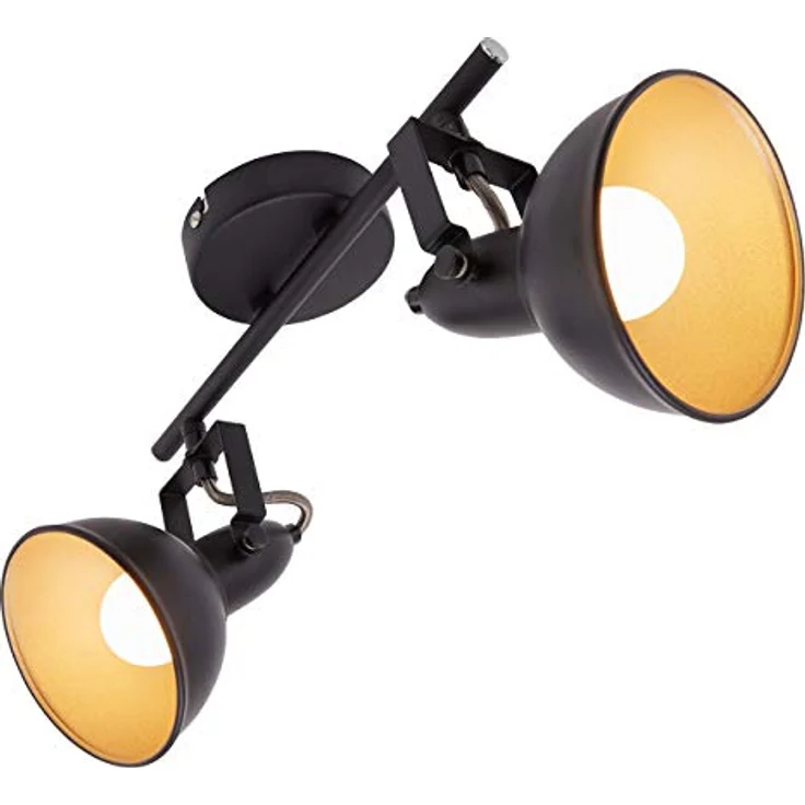 BRILONER - Deckenlampe Vintage schwenkbar, E14 Fassung, max. 40 Watt, Deckenleuchte, Lampe, Wohnzimmerlampe, Schlafzimmerlampe, Küchenlampe, Deckenstrahler, 30,4 x 10 x 18,1 cm, Schwarz-Gold – Bild 5