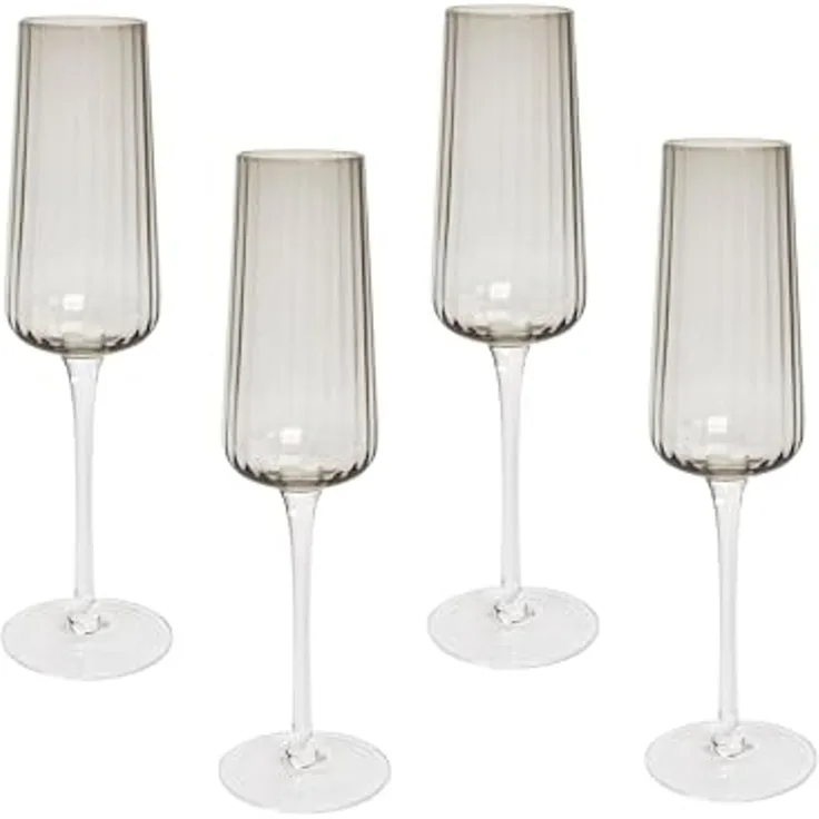 Champagnerflöten im 4er Set QUARTZ 230 ml Grau