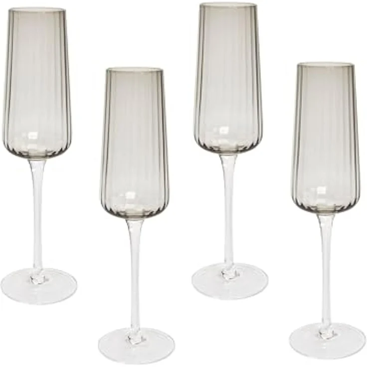 Champagnerflöten im 4er Set QUARTZ 230 ml Grau – Bild 1