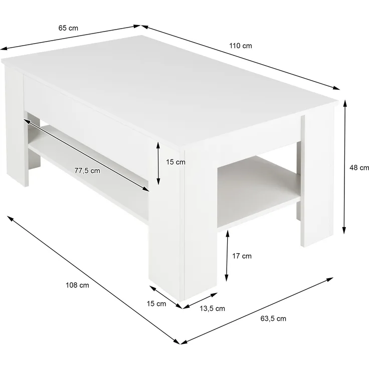 ML-DESIGN Couchtisch Sofatisch mit Schublade und Ablage, Wohnzimmertisch mit Stauraum, Moderner Holz Beistelltisch Kaffeetisch Tisch Satztisch Weiß