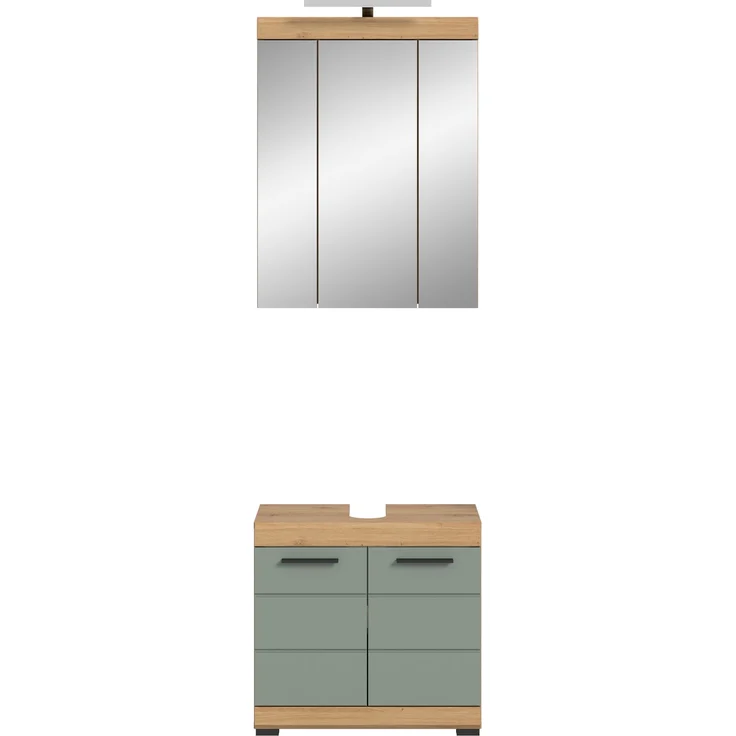 Xonox Scout Badkombination (B/H/T: 60x191x34 cm) in Salbei und Artisan Eiche Nachbildung – Bild 2