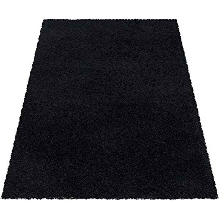 Carpetsale24 Shaggy Hochflor Teppich Läufer Flur 80x150 cm Schwarz - Weicher, Flauschiger Teppich Wohnzimmer – Moderner, Rutschfester Badezimmerteppich & Küchenläufer, Bettvorleger Schlafzimmer – Bild 3