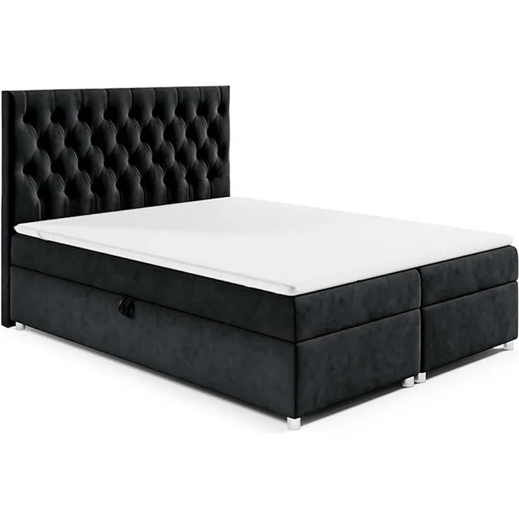 Best for Home Boxspringbett mit Bettkasten Doppelbett Trinity K14 Bonellfederkern inkl 7cm Topper (140x200 160x200 180x200 200x200 cm, Bonell-Matratze, gepolstertes Kopfteil, Polsterbett versch. Größen), mit oder ohne Topper, Flexible Liefermöglichkeit...
