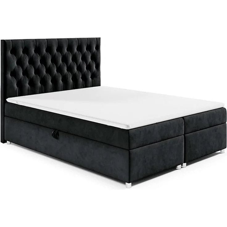 Best for Home Boxspringbett mit Bettkasten Doppelbett Trinity K14 Bonellfederkern inkl 7cm Topper (140x200 160x200 180x200 200x200 cm, Bonell-Matratze, gepolstertes Kopfteil, Polsterbett versch. Größen), mit oder ohne Topper, Flexible Liefermöglichkeit... – Bild 1