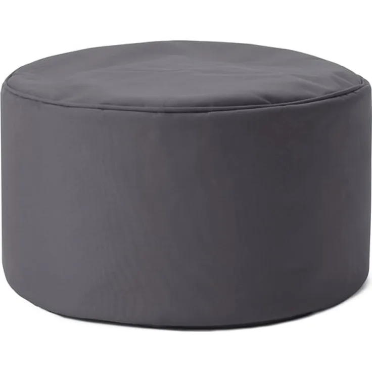 Lumaland Indoor Outdoor Sitzhocker 25x45 cm - Runder Sitzpouf, Sitzsack Bodenkissen, Sitzkissen, Bean Bag Pouf - Wasserabweisend - Pflegeleicht - ideal für Kinder und Erwachsene - Anthrazit