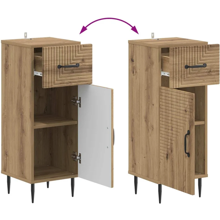 vidaXL Badezimmer Aufbewahrungsschrank HAARLEM Artisan-Eiche 896834 – Bild 7