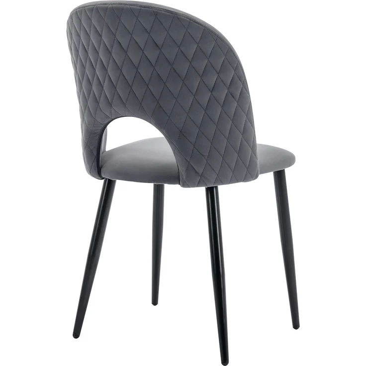 Essgruppe 5-teilig mit Grau Marmor-Optik Esstisch 140x80 cm & 4 grau Samt Esszimmerstühlen, Küchen Tischset – Bild 7