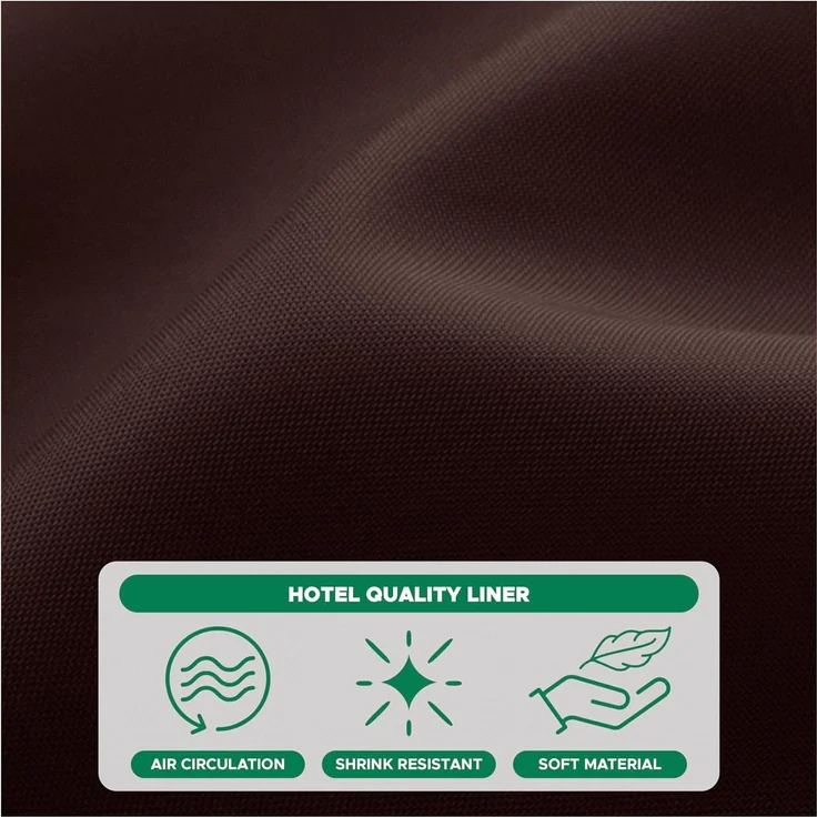 Stoff Duschvorhang 183 × 183 cm Braun, Wasserresistent, Rostfreie Ösen, Gewichteter Saum, Waschbar – Bild 5