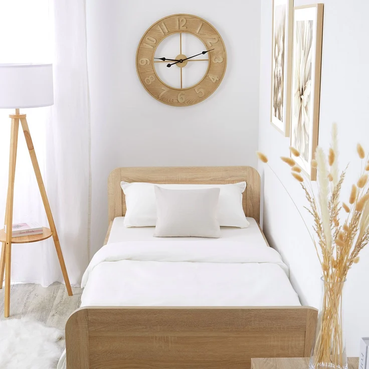 Komfortbett 100x200 Seniorenbett Höhenverstellbar Holzbett Eiche Einzelbett Hohes Bett Bettgestell – Bild 6