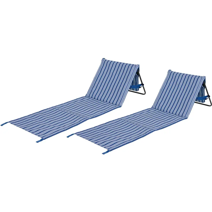 Strandliegen 2er SET faltbare Strandmatte gepolstert, 108x53cm