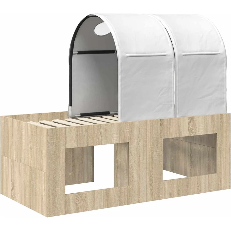 vidaXL Bett mit Tunnel 3 Stk. Artisian Eiche und Weiß Holzwerkstoff 3423521 – Bild 8