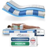 AM Qualitätsmatratzen Hochwertige 7-Zonen Taschenfederkernmatratze, H5 extra fest, Höhe 24 cm, 90x200 cm