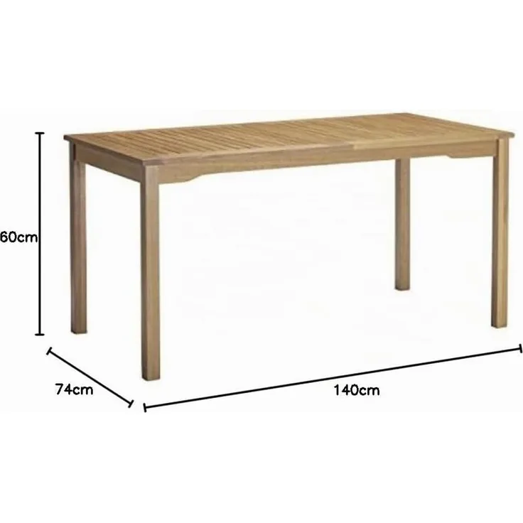 Sedex Gartentisch Carolina 140x60 cm Eukalyptusholz Natur geölt