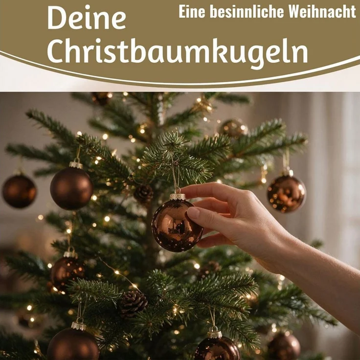LS-LebenStil Weihnachtsbaumkugel 18-20 Design Glas Weihnachtskugeln 6cm Braun Espresso Christbaum Deko (18 St), Edle Weihnachtsdeko Matt / Glänzend Weihnachtsbaumschmuck Deko Kugeln – Bild 3