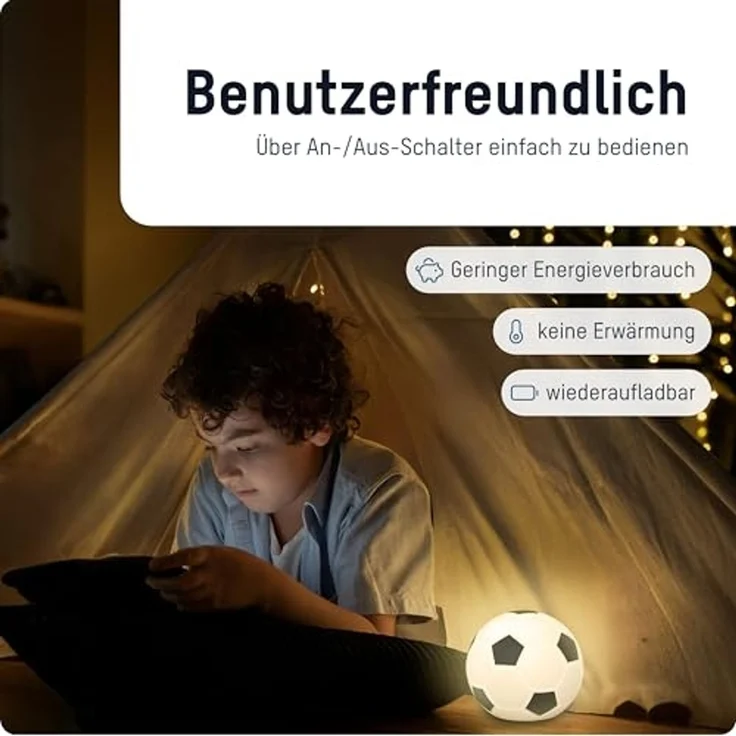 ANSMANN AG LED Nachtlicht Fußball LED Leuchte, 3D Nachtlicht mit Farbwechsel im Fußballdesign – Bild 5