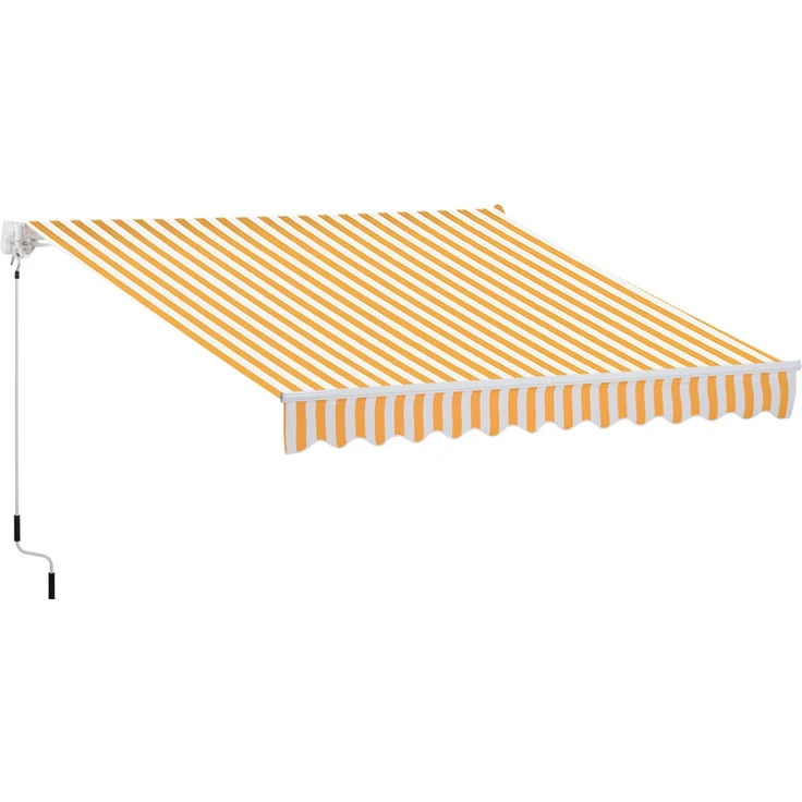 Wandrollo mit Gelenkarm und Kurbel, stabilem Aluminiumrahmen und Polyestergewebe, 295 x 245 cm, orange – Bild 1