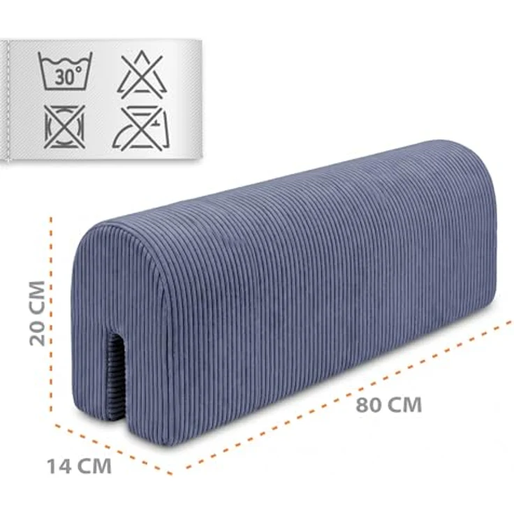 Bettkantenschutz für Kinderbetten 80 cm - Schutz für Bettrahmen Baby Bett rausfallschutz für boxspringbett bettgitter mit Minky Bezug Kantenschutz Kinder Babybett Jeansfar – Bild 3
