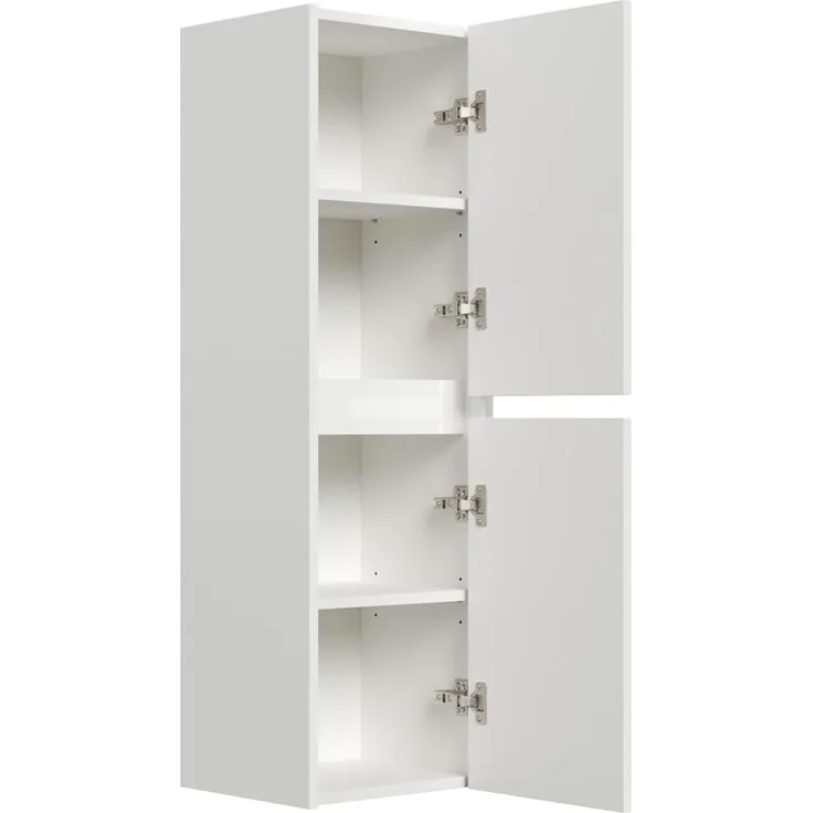 Badezimmer Hochschrank 112cm Softclose Taifun Wandmontage weiß Hgl : Weiss hochglanz – Bild 3