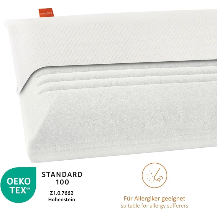 sleepling Kopfkissen orthopädisches Nackenstützkissen, Bezug: Polyester, Rückenschläfer, Seitenschläfer, viscoelastisches Kopfkissen, Memory Foam, waschbar, ÖKOTEX, 40 x 80 cm – Bild 5