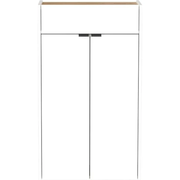 Lomadox Schuhschrank ABERDEEN-01 56 cm breit, in weiß mit Eiche, wandhängend, 1 Schublade, 2 Türen – Bild 4