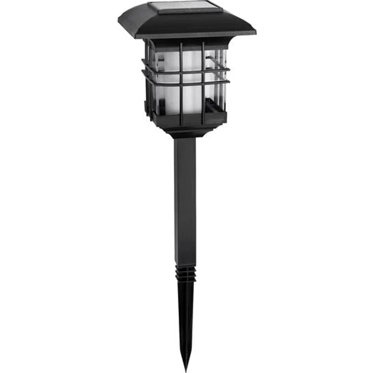 IC Gardenworld LED Laterne 4 in 1 Solar Gartenlaterne mit LED-Licht im Flammeneffekt-Design, LED fest integriert, warm-weiß im Flammeneffekt, zum Stecken, Hängen oder Hinstellen, einfache Montage, kabellos – Bild 3