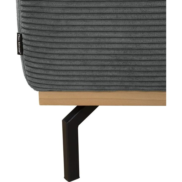 Sofa mit Longchair rechts Katrien Cordstoff anthrazit – Bild 7