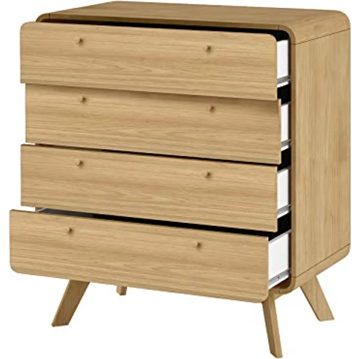 DHP Furniture Cassie Kommode mit 4 Schubladen aus Spanplatte in Eicheoptik (BxTxH) 80x39x88 cm – Bild 5