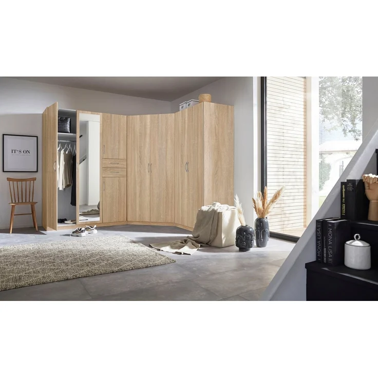 Eckschrank Bitburg Eckkleiderschrank 95x95cm Farbe: braun – Bild 3