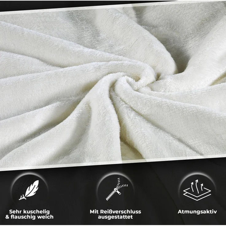 Malika Bettwäsche 200x200 + 2x 80x80 cm Cashmere Touch Bettwäsche, atmungsaktiv, Mikrofaser, 3 teilig, Für Allergiker geeignet, pflegeleicht, angenehm weicher Stoff – Bild 3