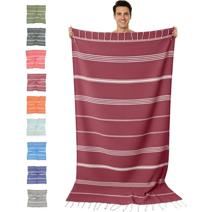 furora HOLIDAY Saunatuch Strandtuch Hamamtuch: groß 100x200 cm Saunatuch, Strandhandtuch dünn, Strandtuch Saunatuch aus 100% Baumwolle Strandtuch Set – Bild 1