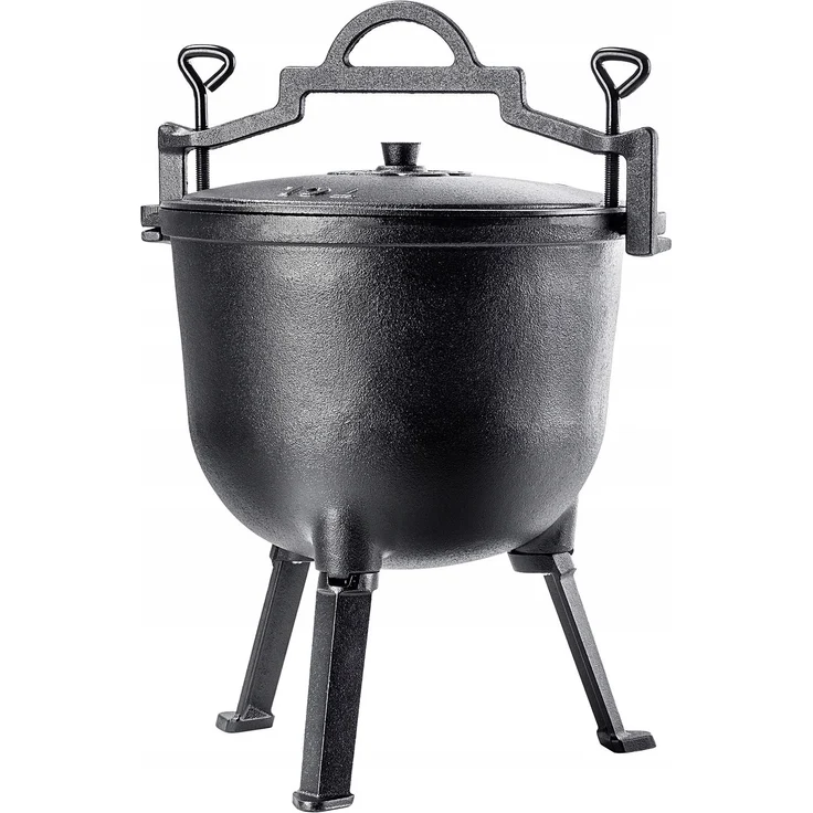 KADAX Jagdkessel aus Gusseisen, 10 l, Lagerfeuertopf, Grill für Braten – Bild 4