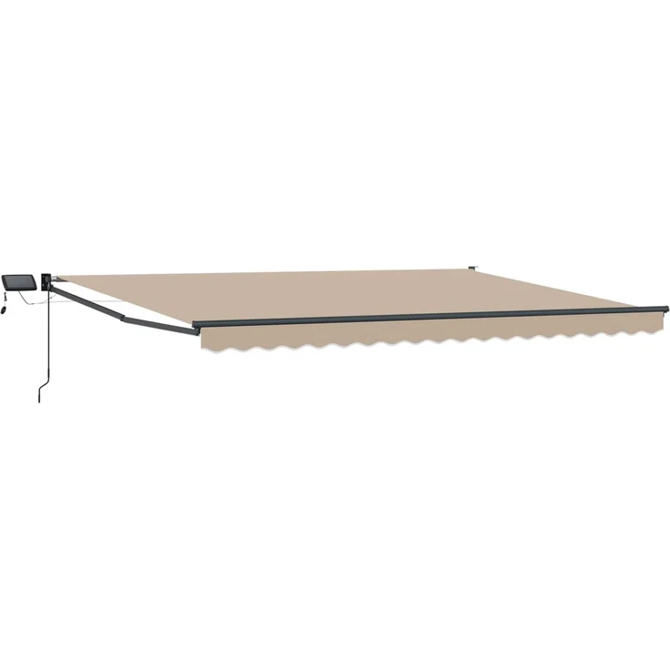 vidaXL Manuelle Gelenkarmmarkise mit LEDs, Beige & Anthrazit, 4 x 3 m – Bild 2