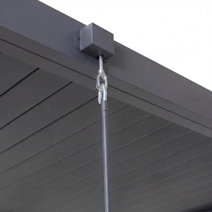 Pergola HWC-P65, Terrassenüberdachung Gartenpavillon Lamellen-Pavillon, 10cm-Aluminium-Gestell 3x3m ~ anthrazit – Bild 6