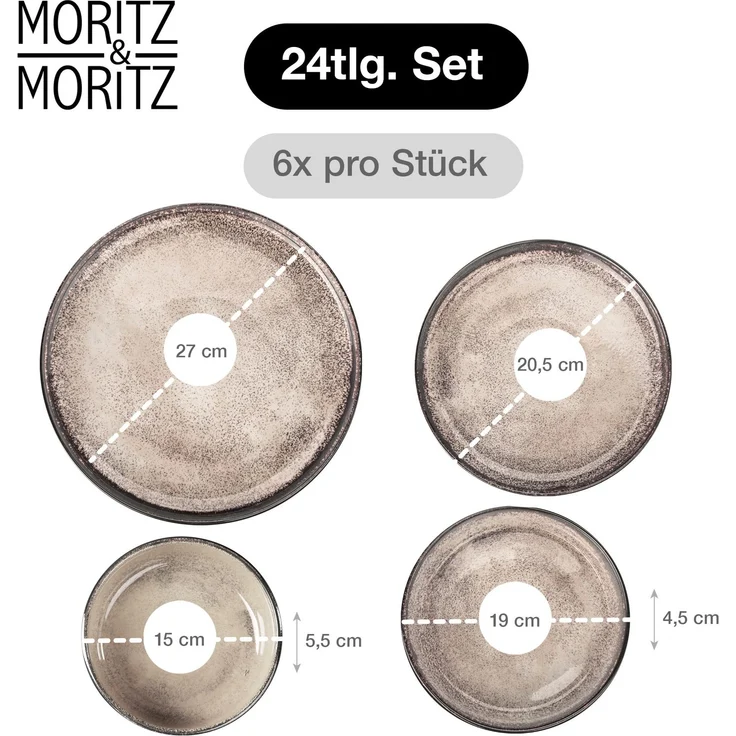 Moritz & Moritz VIDA 24tlg Geschirrset Beige – Bild 2