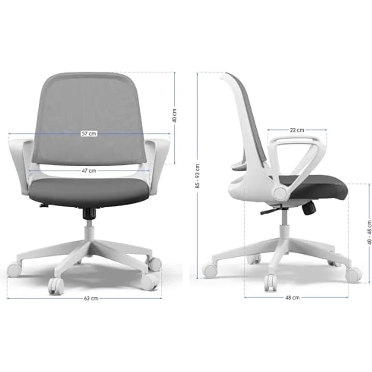 SENSE7 Bürostuhl Sopty mit Wippfunktion, Bürosessel mit verstellbaren Armlehnen, ergonomischer Computerstuhl mit atmungsaktivem Netz, Schreibtischstuhl bis 130 kg, höhenverstellbarer Office Chair – Bild 4