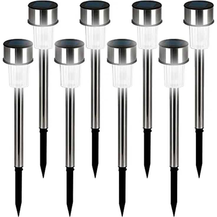 monzana LED Solarleuchte, Solarlampe, 8er Set Solarlampen für Draußen mit Erdspiess Wetterfest Balkon Außen
