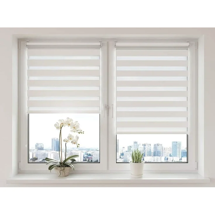 Doppelrollo Klemmfix ohne Bohren 85x210 cm Grau Duo Rollo Klemmrollo Sonnenschutzrollo Fensterrollo für Fenster & Türen Zebrarollo Seitenzugrollo – Bild 6
