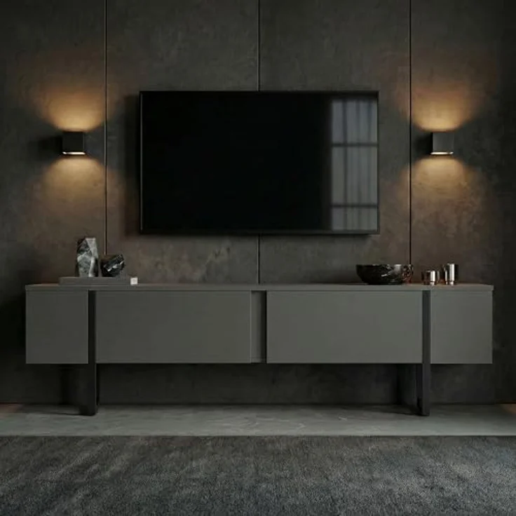 Skye Decor TV-Board Boho Design, 180 cm, modernes Wohnzimmertv-Möbel mit offenen Ablageflächen und stabiler Bauweise, verschiedene Farbvarianten erhältlich – Bild 3