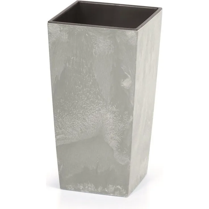 Prosperplast Blumentopf Urbi Square Beton, Pflanzeinsatz, 140x264 mm 4L [Fassungsvermögen], 2L [Pflanzeinsatz]