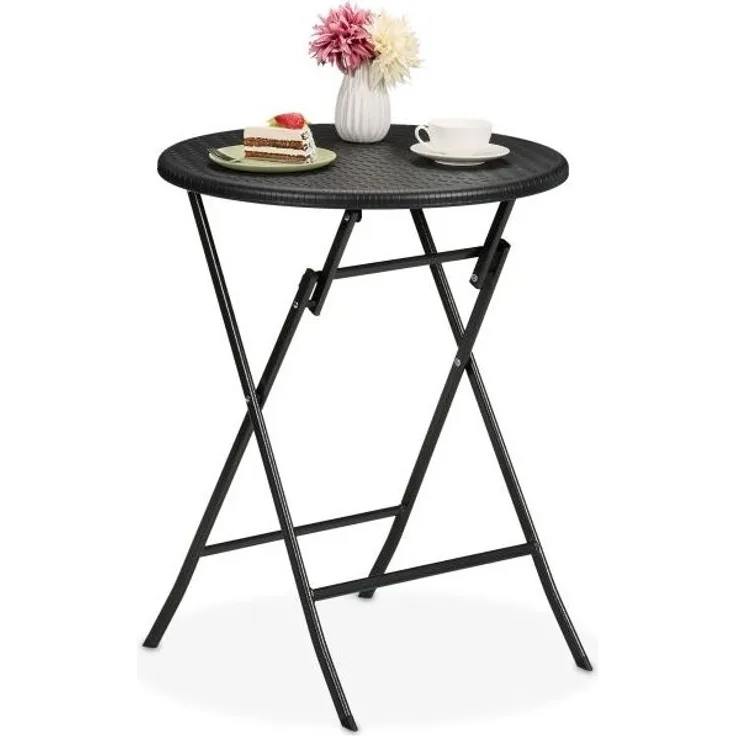 Runder Gartentisch in Rattan-Optik