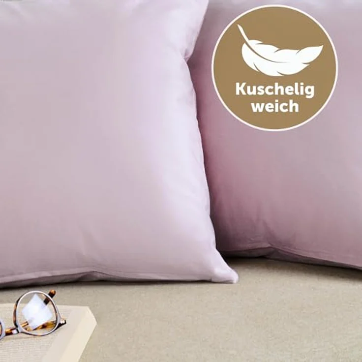 Blumtal Kissenbezug 2er Set - dekorativer Samt Kissenbezug mit verstecktem Reißverschluss, Kissenhülle für Zierkissen, waschbar – Bild 4