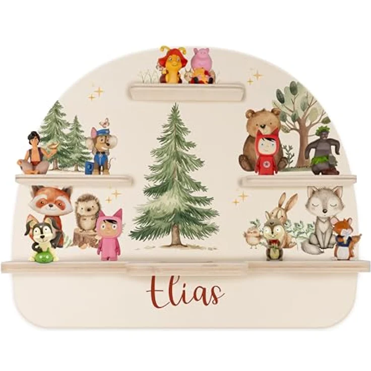 Kidsmood - Tonie Regal personalisiert mit Namen – Wandregal für Toniebox 2 & Figuren | Abgerundete Ecken & Kanten Inkl. Metallplättchen für Tonie Hörfiguren | Kinderzimmer Regal für Mädchen & Jungen – Bild 10